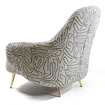 Кресло мягкое с принтом на золотистых ножках Onlooker варинант исполнения - 4 | Loft Concept в Воронеже