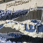 Современное ткачество гобелен в синих оттенках Blue Undine II варинант исполнения - 2 | Loft Concept в Воронеже