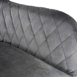 Барный стул со спинкой и подлокотниками на 4-х деревянных ножках Douglas Rhombus Серый Велюр варинант исполнения - 4 | Loft Concept в Воронеже