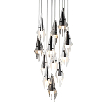 Люстра каскадная с 12-ю рельефными прозрачными плафонами Glass Pod  варинант исполнения - 1 | Loft Concept в Воронеже