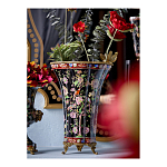 Ваза из фарфора черная с цветочной росписью и бронзовой стрекозой Spring Garden варинант исполнения - 5 | Loft Concept в Воронеже