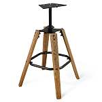 Барный стул со спинкой и подлокотниками на 4-х коричневых ножках Бежевый Велюр Ava Charm варинант исполнения - 3 | Loft Concept в Воронеже