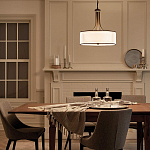 Люстра подвесная с двойным круглым плафоном из органзы и матового стекла Kichler варинант исполнения - 12 | Loft Concept в Воронеже