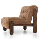 Кресло с деревянным каркасом и обивкой из кожи Medieval Furniture варинант исполнения - 1 | Loft Concept в Воронеже