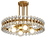 Люстра круглая золотистая с прозрачными стеклянными плафонами в форме шара Crystal Kaleidoscope варинант исполнения - 1 | Loft Concept в Воронеже