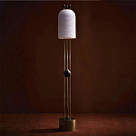 Торшер с белым фактурным абажуром и декором из черных сфер Echoes of Light варинант исполнения - 1 | Loft Concept в Воронеже