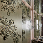 Обои ручная роспись Silk Tree Original colourway on White Metal gilded paper варинант исполнения - 2 | Loft Concept в Воронеже