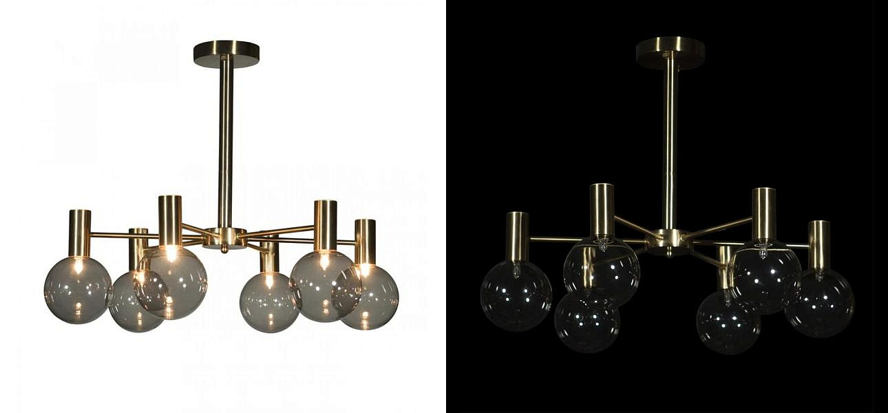Люстра с дымчатым стеклом Smoke Glass GOLD Люстра с дымчатым стеклом Smoke Glass GOLD - Loft-Concept в Воронеже