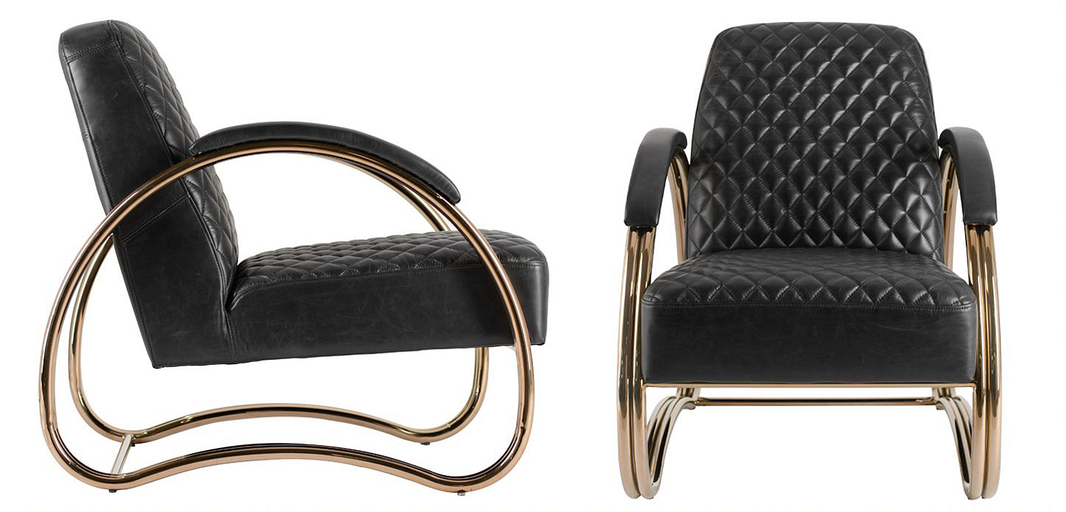 Кресло Hodges Armchair black leather Кресло Hodges Armchair black leather - Loft-Concept в Воронеже