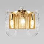 Бра с металлическим основанием золотого цвета и хрустальными подвесками Textured Glass варинант исполнения - 2 | Loft Concept в Воронеже