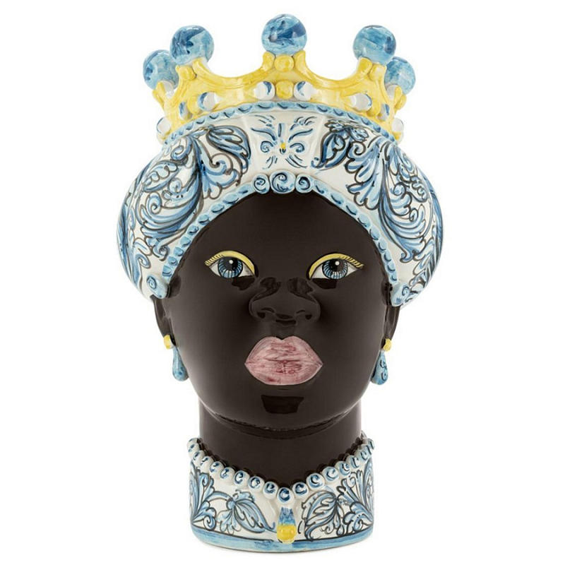 Ваза Vase Moro Lady Ornate Light Blue Черный Голубой Ваза Vase Moro Lady Ornate Light Blue Черный Голубой в Воронеже | Loft Concept