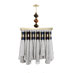 Люстра квадратная плетеная с бахромой Wicker Square Chandelier with Tassels варинант исполнения - 1 | Loft Concept в Воронеже