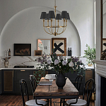 Бра с металлическим основанием бронзового цвета и 2-мя черными конусовидными абажурами Dignity варинант исполнения - 5 | Loft Concept в Воронеже