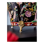 Кашпо из фарфора черная с цветочной росписью и бронзовой стрекозой Spring Garden варинант исполнения - 6 | Loft Concept в Воронеже