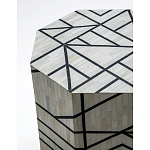 Приставной столик с инкрустацией Black and White Geometry bone bedside table варинант исполнения - 1 | Loft Concept в Воронеже