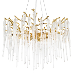 Люстра с хрустальными подвесками Frozen Drops Chandelier Gold 10 варинант исполнения - 1 | Loft Concept в Воронеже