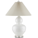 Настольная лампа фарфоровая с плиссированным конусовидным абажуром White Glaze варинант исполнения - 3 | Loft Concept в Воронеже