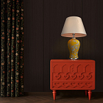 Настольная лампа желтая с изображением белых птиц Flight Among Acacia варинант исполнения - 5 | Loft Concept в Воронеже