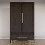 Шкаф платяной Primo с выдвижными ящиками шпон Темный орех варинант исполнения - 2 | Loft Concept в Воронеже