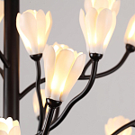 Люстра подвесная черного цвета с ветвями и белыми фарфоровыми цветами Floralis варинант исполнения - 14 | Loft Concept в Воронеже