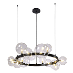 Люстра круглая подвесная с 15-ю прозрачными шарообразными плафонами из стекла Iona chandelier варинант исполнения - 7 | Loft Concept в Воронеже