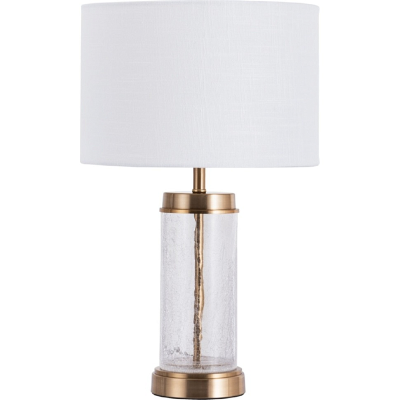 Настольная лампа Craquelure Glass Table lamp Белый Латунь Прозрачный Настольная лампа Craquelure Glass Table lamp Белый Латунь Прозрачный в Воронеже | Loft Concept