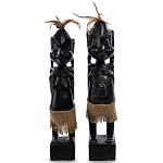 Комплект из 2-х деревянных статуэток Asmat Statuettes Black варинант исполнения - 4 | Loft Concept в Воронеже