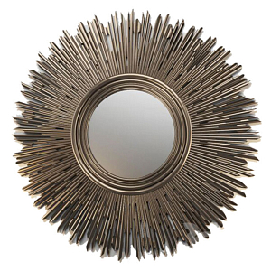 ROUND SUNBURST MIRROR Dark bronze