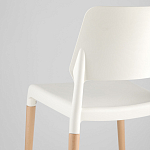 Пластиковый стул на ножках из массива бука Ferret White варинант исполнения - 7 | Loft Concept в Воронеже