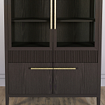 Витрина Primo со стеклянными фасадами и буфетом шпон Темный орех варинант исполнения - 6 | Loft Concept в Воронеже