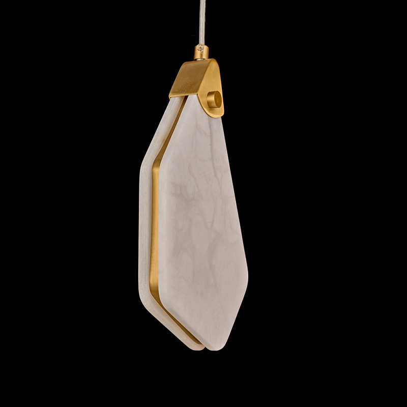 Подвесной светильник фигурный плафон Stone Polygon Белый Латунь в Воронеже | Loft Concept 