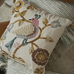 Чехол на подушку с кисточками и вышивкой птиц Ethnic mix Birds Square варинант исполнения - 6 | Loft Concept в Воронеже