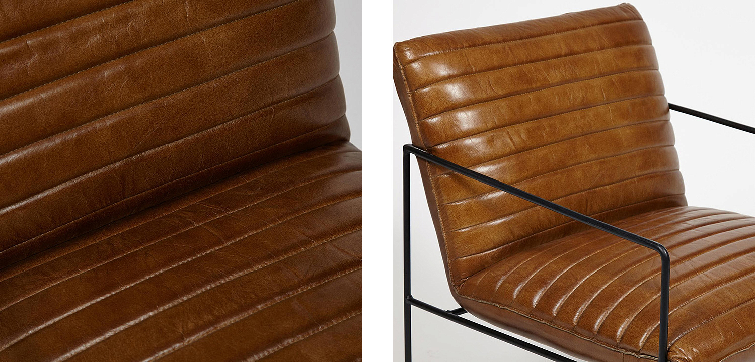 Кресло Industrial Frame buffalo leather armchair Кресло Industrial Frame buffalo leather armchair - Loft-Concept в Воронеже