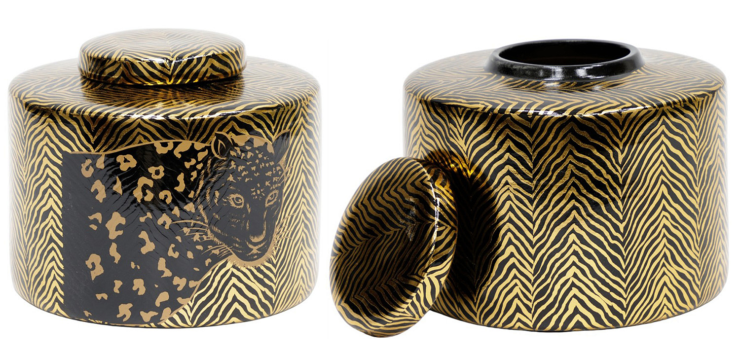 Ваза Leopard Vase black and gold 18 Ваза Leopard Vase black and gold 18 - Loft-Concept в Воронеже