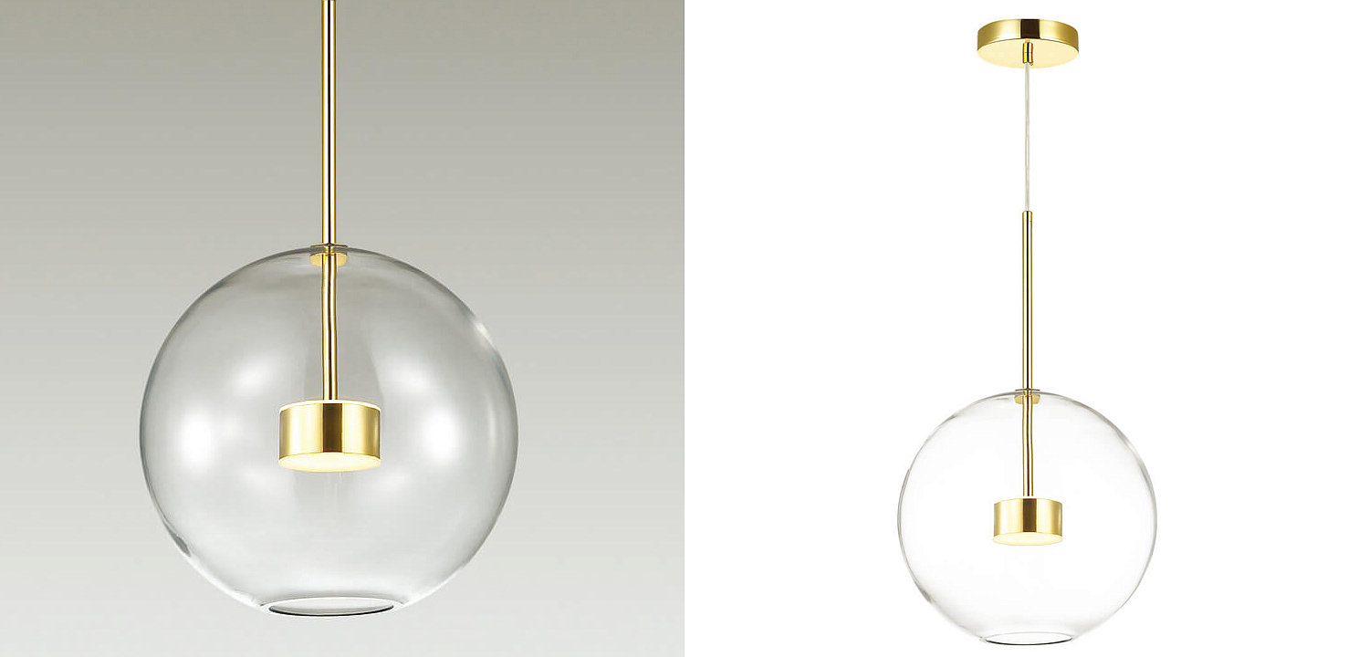 Подвесной светильник Transparent Bubble Pendant Gold One Подвесной светильник Transparent Bubble Pendant Gold One - Loft-Concept в Воронеже