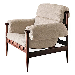 Кресло с каркасом из дерева и обивкой из ткани букле Medieval Furniture