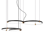 Люстра подвесная светодиодная с 4-мя кольцами черный металл Ring Horizontal варинант исполнения - 1 | Loft Concept в Воронеже