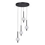 Люстра светодиодная каскадная с 4-мя сферическими стеклянными плафонами Splatter варинант исполнения - 3 | Loft Concept в Воронеже