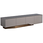 Тумба под телевизор со стеклянной столешницей и с выдвижными ящиками Minimalist Accent варинант исполнения - 1 | Loft Concept в Воронеже