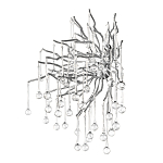 Бра с лучеобразным основанием и подвесками из прозрачного стекла в виде длинных капель Droplet Chandelier варинант исполнения - 11 | Loft Concept в Воронеже