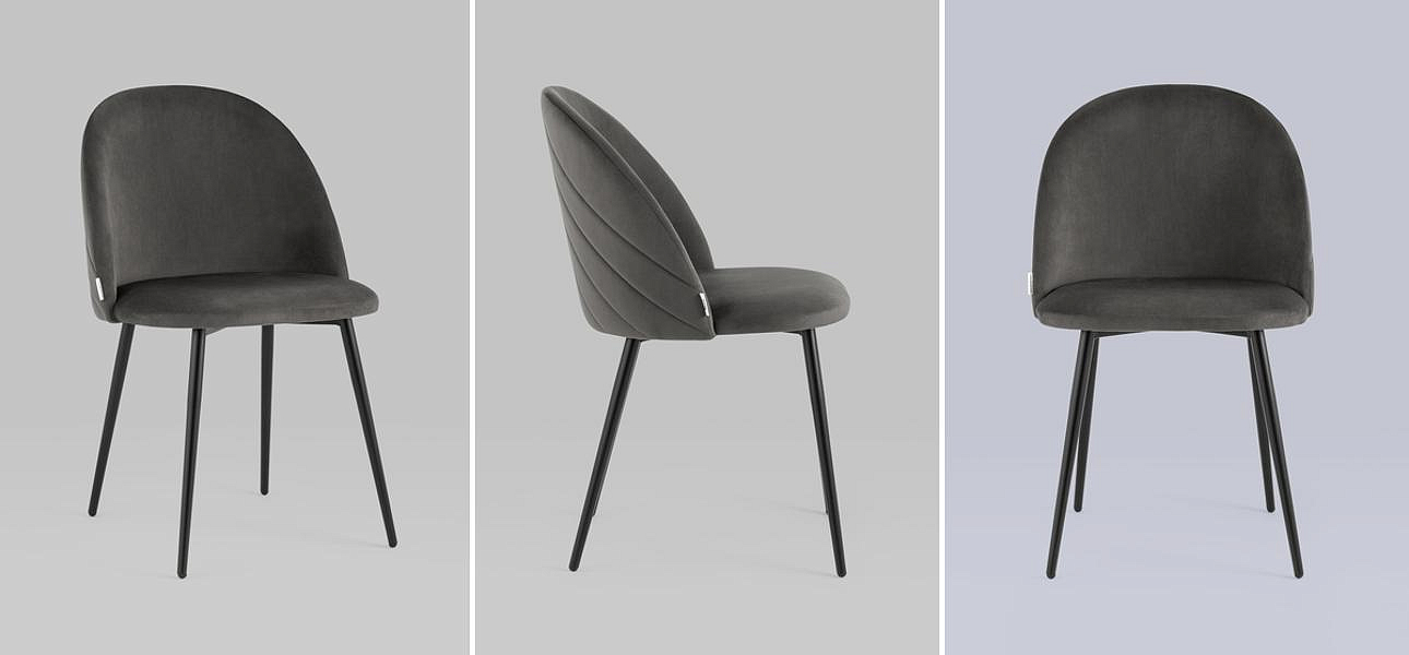 Стул Серый Велюр Miruna Leaf Chair Стул Серый Велюр Miruna Leaf Chair - Loft-Concept в Воронеже