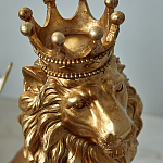 Статуэтка лев с детализированной гривой и изящной короной Lion Crown  варинант исполнения - 6 | Loft Concept в Воронеже