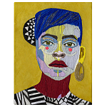 Картина с вышивкой Портрет wall panel People with the yellow ear 1 варинант исполнения - 2 | Loft Concept в Воронеже