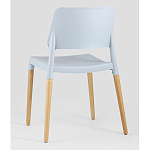 Пластиковый стул на ножках из массива бука Ferret Grey-Blue варинант исполнения - 4 | Loft Concept в Воронеже