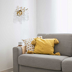 Бра золотого цвета с ветвями и белыми овальными стеклянными подвесками Droplet Chandelier варинант исполнения - 7 | Loft Concept в Воронеже