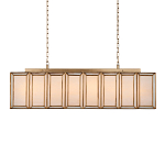 Люстра прямоугольная с каркасом золотого цвета Soft Glow Lamps варинант исполнения - 1 | Loft Concept в Воронеже