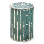 Приставной круглый столик с инкрустацией blue Mandika Bone Inlay  варинант исполнения - 2 | Loft Concept в Воронеже