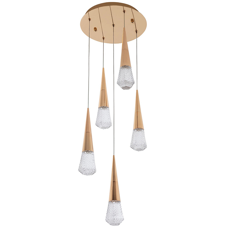 Люстра капли Acrylic Droplet Five Gold Chandelier Прозрачный Золотой Люстра капли Acrylic Droplet Five Gold Chandelier Прозрачный Золотой в Воронеже | Loft Concept