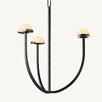 Люстрас 3-мя мраморными плафонами в форме купола Light Warm Light варинант исполнения - 2 | Loft Concept в Воронеже