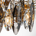 Люстра подвесная круглая с овальными подвесками из стекла дымчатого цвета Harlow Crystal Round варинант исполнения - 2 | Loft Concept в Воронеже